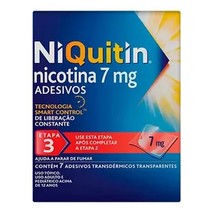 Para Parar De Fumar NiQuitin 7mg 7 Adesivos Transparentes
