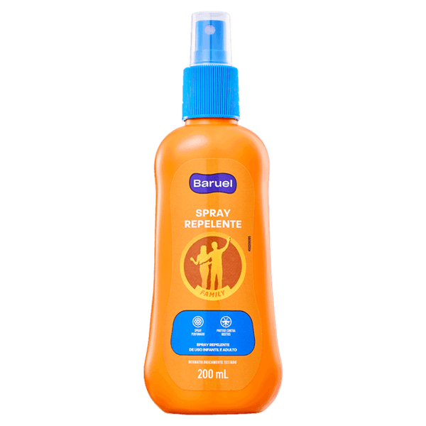 Repelente Spray Family Aerosol 200ml Baruel 6h Repelente Spray Baruel Family 200Ml - Baruel