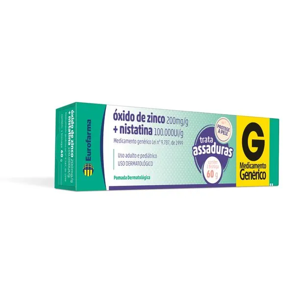 Óxido de Zinco + Nistatina Pomada 60g Genérico Eurofarma