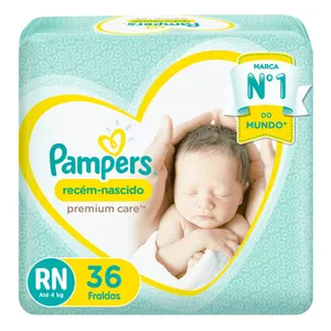 Fraldas Pampers Premium Care Recém-Nascido RN 36 Unidades