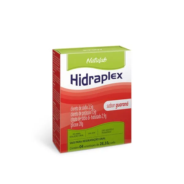 Hidraplex 3,5g + 1,5g + 2,9g + 20g Sabor Guaraná Pó para Solução Oral 4 Envelopes 27,9g