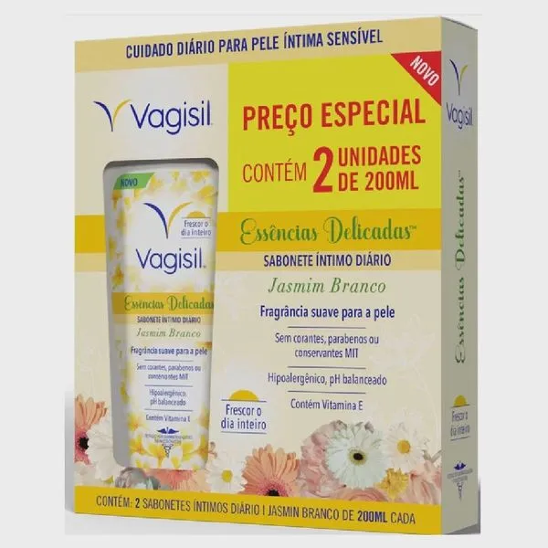 Sabonete íntimo Vagisil Jasmim branco 2 unidades 200ML cada