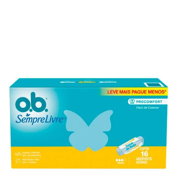 Absorvente Interno OB Médio ProComfort 16 Unidades