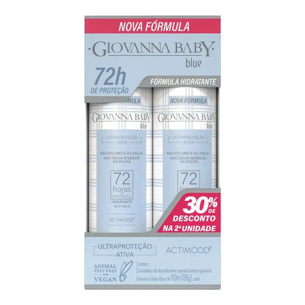 Desodorante Aerossol Giovanna Baby Blue 72h 2 Unidades 150ml Cada