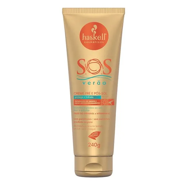Creme Hidratante Sem Enxágue Haskell Pré e Pós Sol 240g