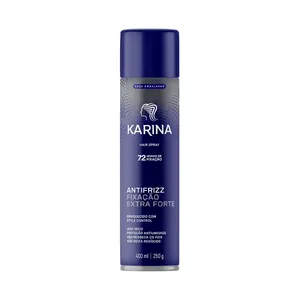 Fixador Capilar Karina Fixação Extra Forte 72h Antf Frizz Aerossol 400ml
