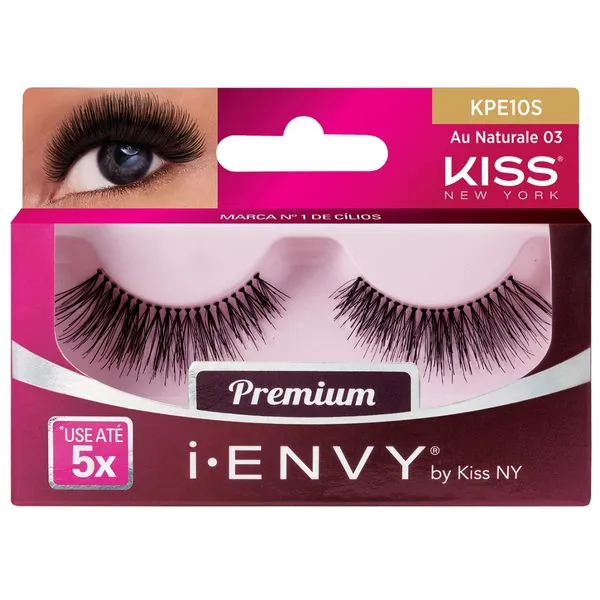 Cílios Postiços Kiss New York i-ENVY Premium Au Naturale Volume 03 1 Par