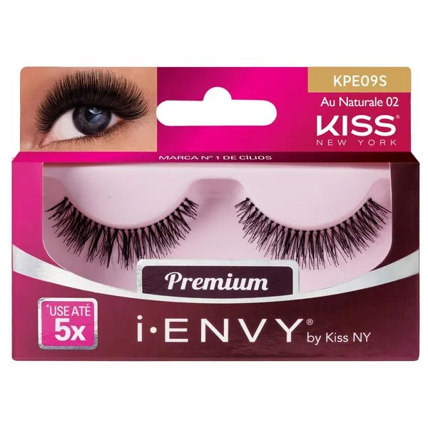 Cílios Postiços Kiss New York i-ENVY Premium Au Naturale Valume 0 1 Par