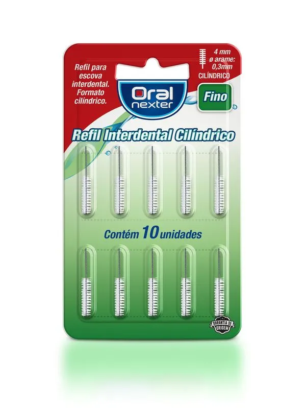 Escova Dental Oral Nexter Interdental Refil Cilíndrica Fina