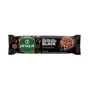 Biscoito Leite Maltado Black Piraquê com Cobertura de Chocolate 80g