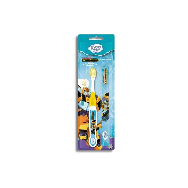 Escova de Dente Manual Flock Baby Transformers Infantil Cerdas Macias Powerdent 1 Unidade