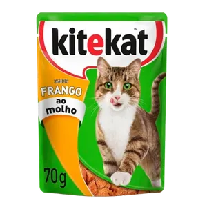 Ração Úmida KiteKat Sachê para Gatos Adultos Frango ao Molho 70 g