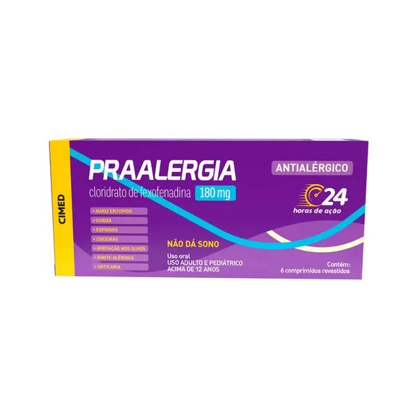 Praalergia Com 6 Comprimidos Revestidos 180mg