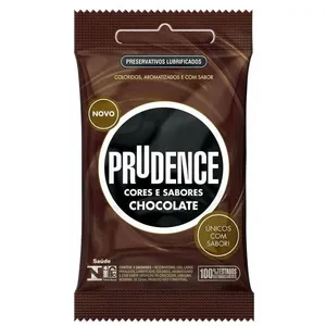 Preservativo Prudence Cor Sabor Chocolate 3 Unidades