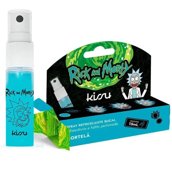 Spray Bucal KISSU Rick and Morty Sabor Hortelã 15ml