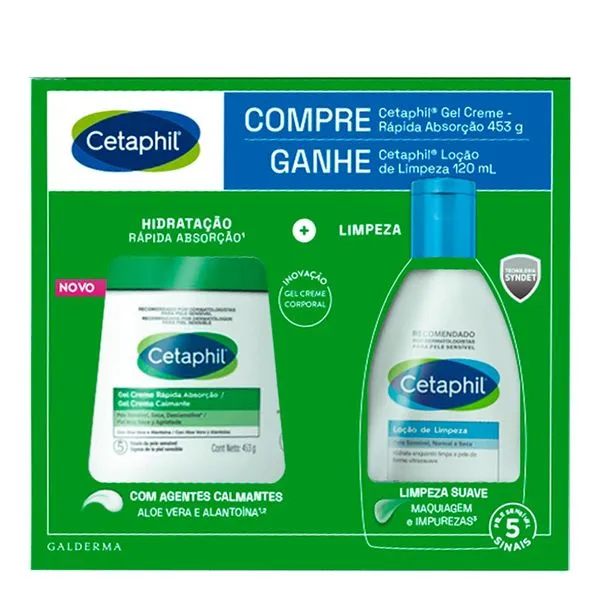 Kit Cetaphil Gel-Creme Calmante 453g + Loção De Limpeza Suave 120ml