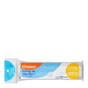 Algodão Em Discos Dupla Face Cremer 100 Unidades