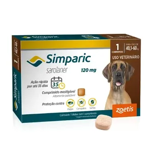 Antipulgas Simparic 120mg para Cães 40 a 60kg 1 comprimido