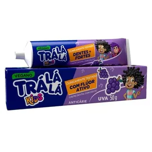 Creme Dental Trá Lá Lá Kids Anti-cárie Infantil 3-6 anos Phisalia 50g