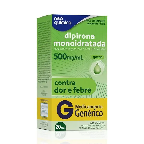 Dipirona Monoidratada 500mg Neo Química 20ml