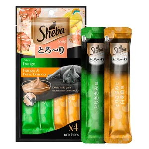 Petisco Sheba Cremoso para Gatos Frango e Frango com Peixe Branco 48 g