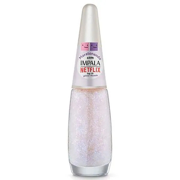 Esmalte Glitter Flocado Impala Netflix Maratonando Top 10 7,5ml