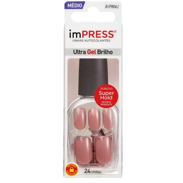 Unhas Postiças Kiss New York Impress Autocolante Médio Fresh Star 24 Unidades