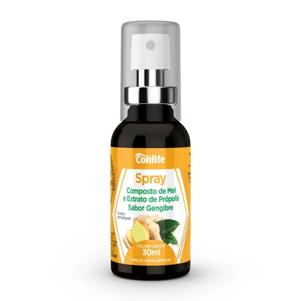 Própolis Conlife Mel e Gengibre Spray Bucal Frasco 30ml