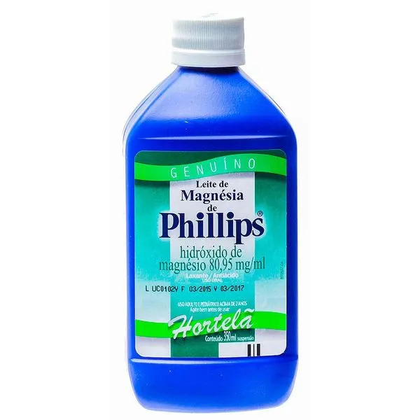 Leite de Magnésia Phillips Sabor Hortelã Frasco 350ml