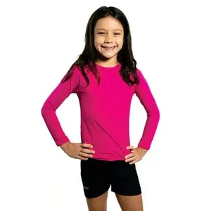 Camiseta Proteção Solar Ana Elita Infantil Rosa Tamanho 2 a 3