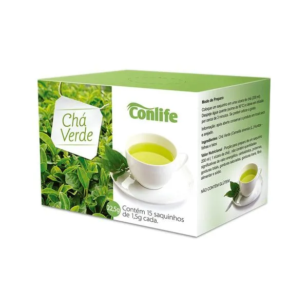 Chá Verde Conlife Caixa 15 Unidades 1g