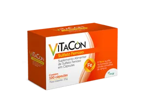 Vitacon Sulfato Ferroso 93mg 100 Cápsulas