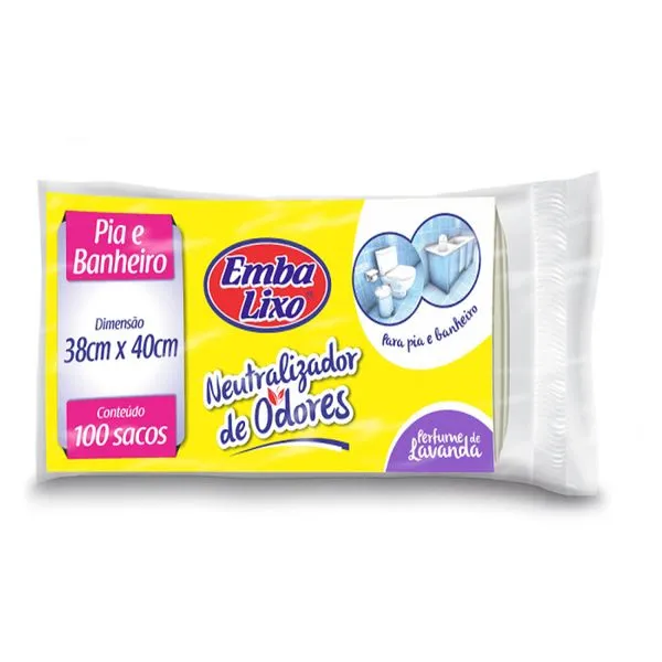 Saco de Lixo Embalixo Neutralizador de Odores Reforçado Lavanda 50 Litros 63cm x 80cm com 30 Unidades Saco de Lixo Embalixo Neutralizador de Odores Reforçado Lavanda 50 Litros 63cm x 80cm com 30 Unidade