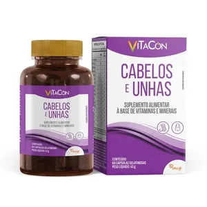 Suplemento Vitaminico E Mineral Cabelos E Unhas 60 Capsulas Mcg Vitacon Cabelos e Unhas Caixa 60 Cápsulas