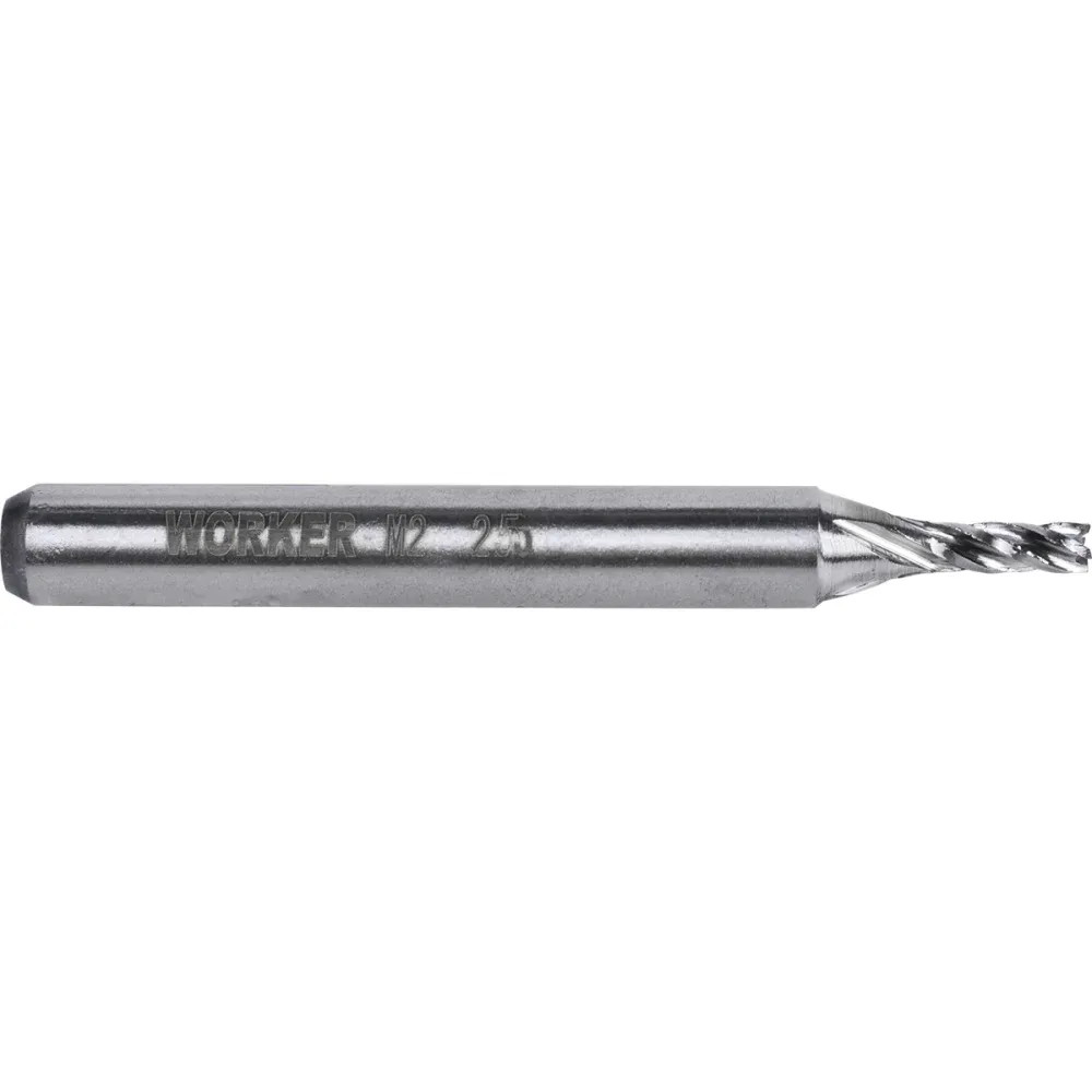 Fresa de Topo Reto Aço Rápido 2,5mm Haste 6mm Worker