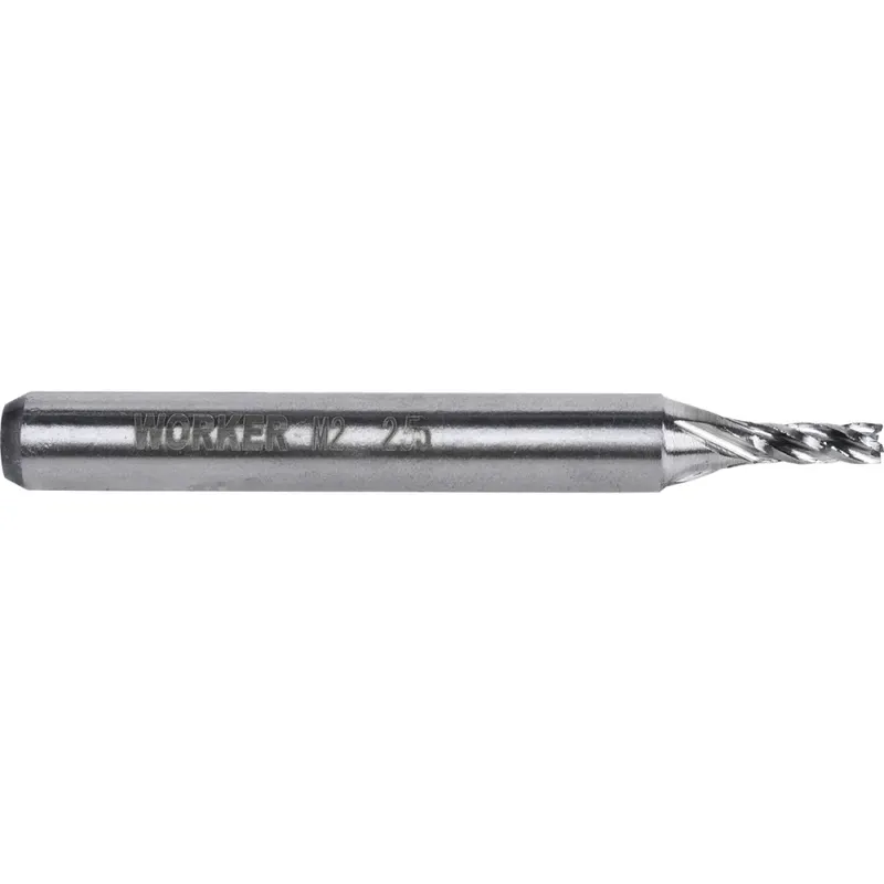 Fresa de Topo Reto Aço Rápido 2,5mm Haste 6mm Worker