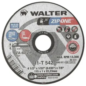 Disco de corte 114,3 mm x 0,8 mm x 22,23 mm ZipOne 11T 542 - WALTER