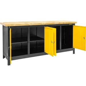 Bancada fechada com tampo de madeira 4 portas 2.000mmx920mmx600mm VONDER