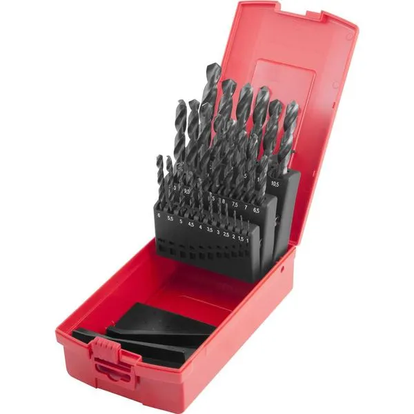 Jogo de brocas aço rápido DIN 338 1,0 mm a 13,0 mm 25 peças A100 - DORMER