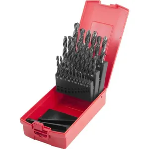 Jogo de brocas aço rápido DIN 338 1,0 mm a 13,0 mm 25 peças A100 - DORMER