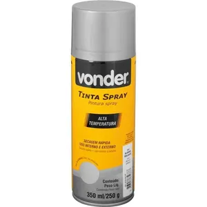 Tinta em spray alta temperatura alumínio 350 ml VONDER