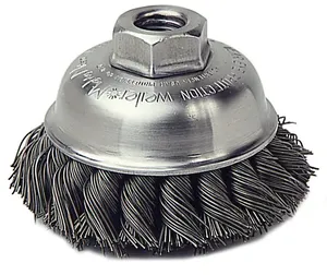 Escova de aço 100 mm tipo copo fios 0,60 mm em aço inox ondulada - WEILER