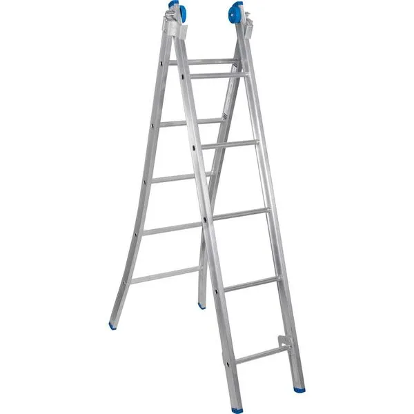 Escada extensiva em alumínio 2 x 5 degraus 3 em 1 - ALUMASA