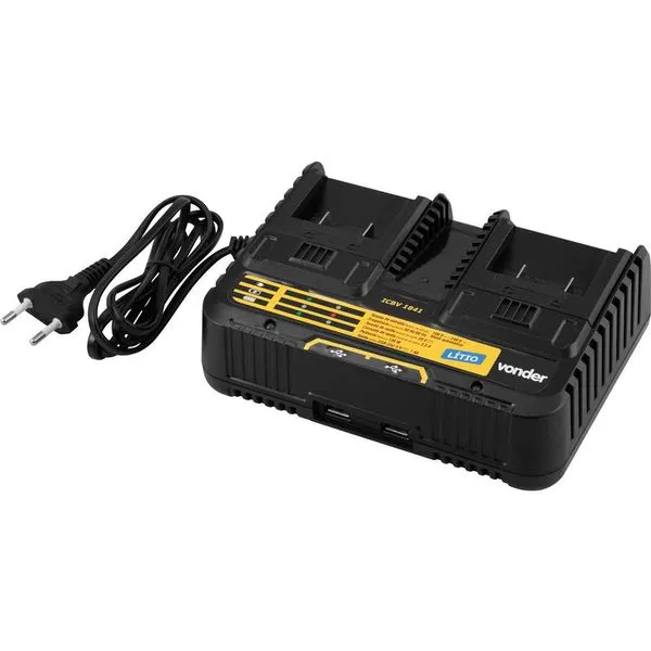 Carregador de bateria duplo 18 V linha intercambiável ICBV 1841 - VONDER