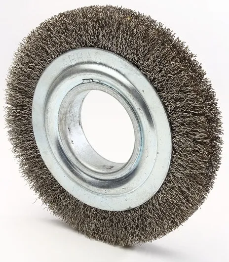 Escova circular aço ondulada 150 mm x 13mm Furo 13 mm prensada - ABRASFER