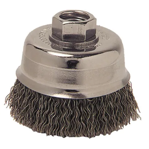 Escova Copo Aço Ondulado 75mm M14 Fio 0,35mm 14000Rpm - Weiler