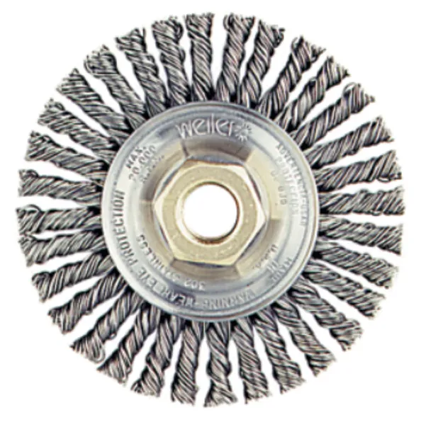 Escova Circular de Aço Trançado 100x12mm Fio 0,50mm 20000RPM 13120 - Weiler