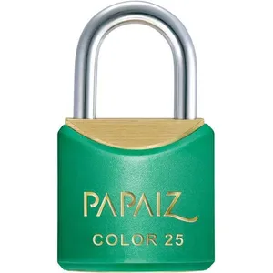 Cadeado Latão Plastificado 25mm Verde Colorido - Papaiz