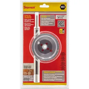 SERRA COPO DIAMANTADA MARCA STARRETT DE 90MM COM HASTE - DE090M