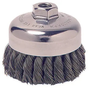 Escova copo em aço trançado 100 mm M14 fio 0,6 mm 12313 - WEILER